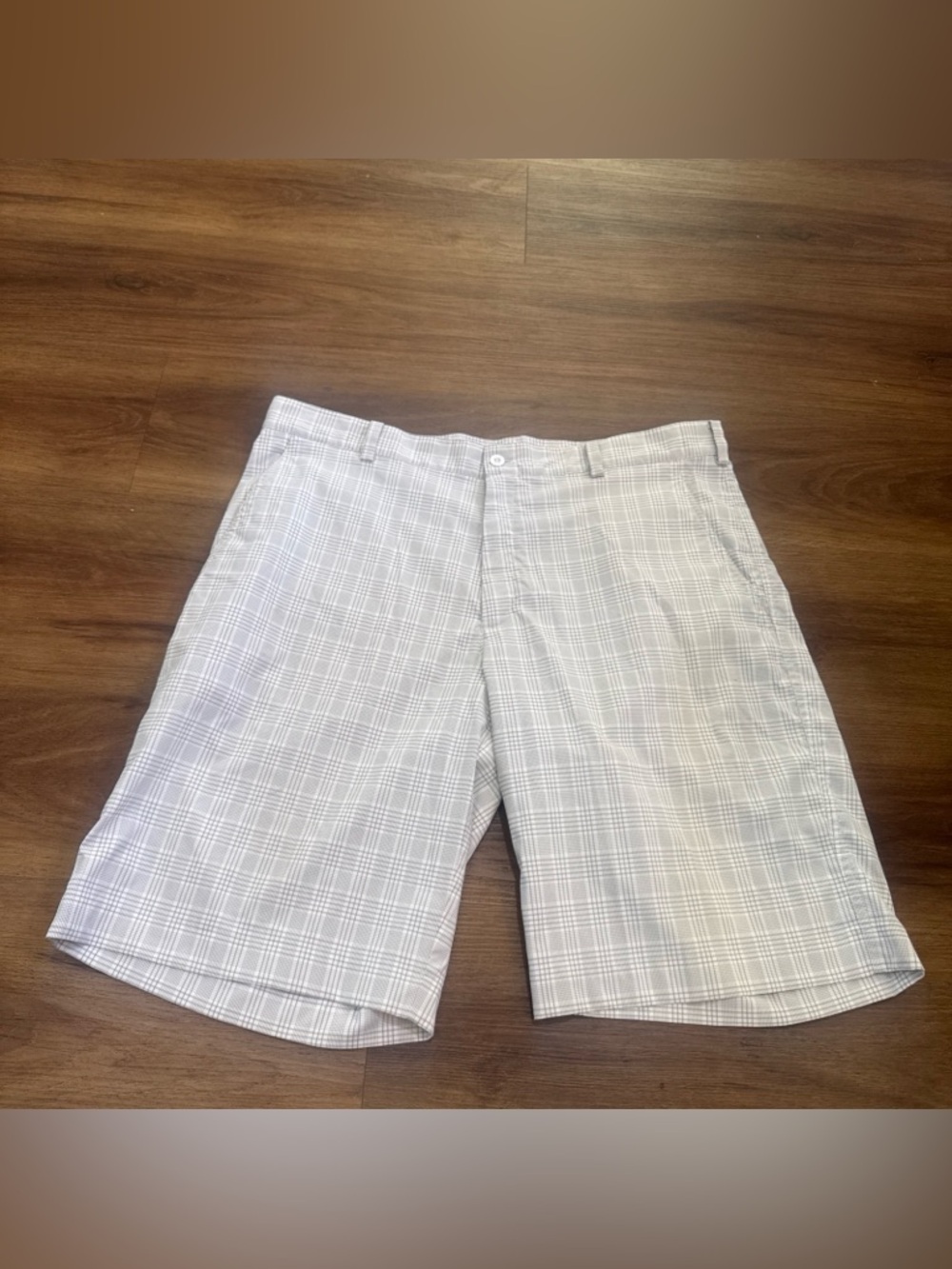 Nike Golf Dri Fit Men's Tech Flat Front Tour Performance Shorts Sz 36 Plaid
